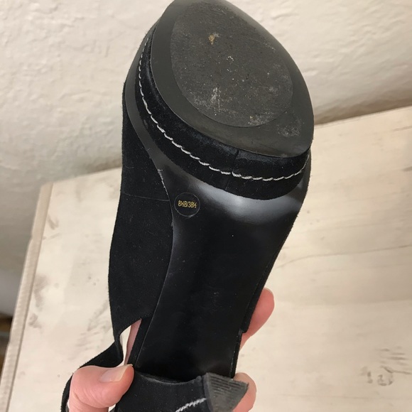 BCBG Paris Platform Heels Black Suede Slingback 8.5 - Picture 7 of 7